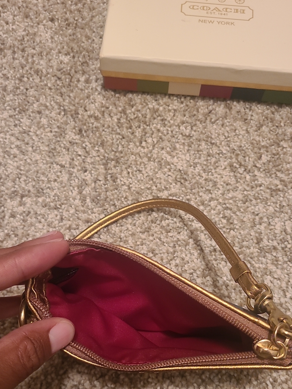 Coach Multicolor Stripe Wristlet with Gold Accents - Picture 2 of 2